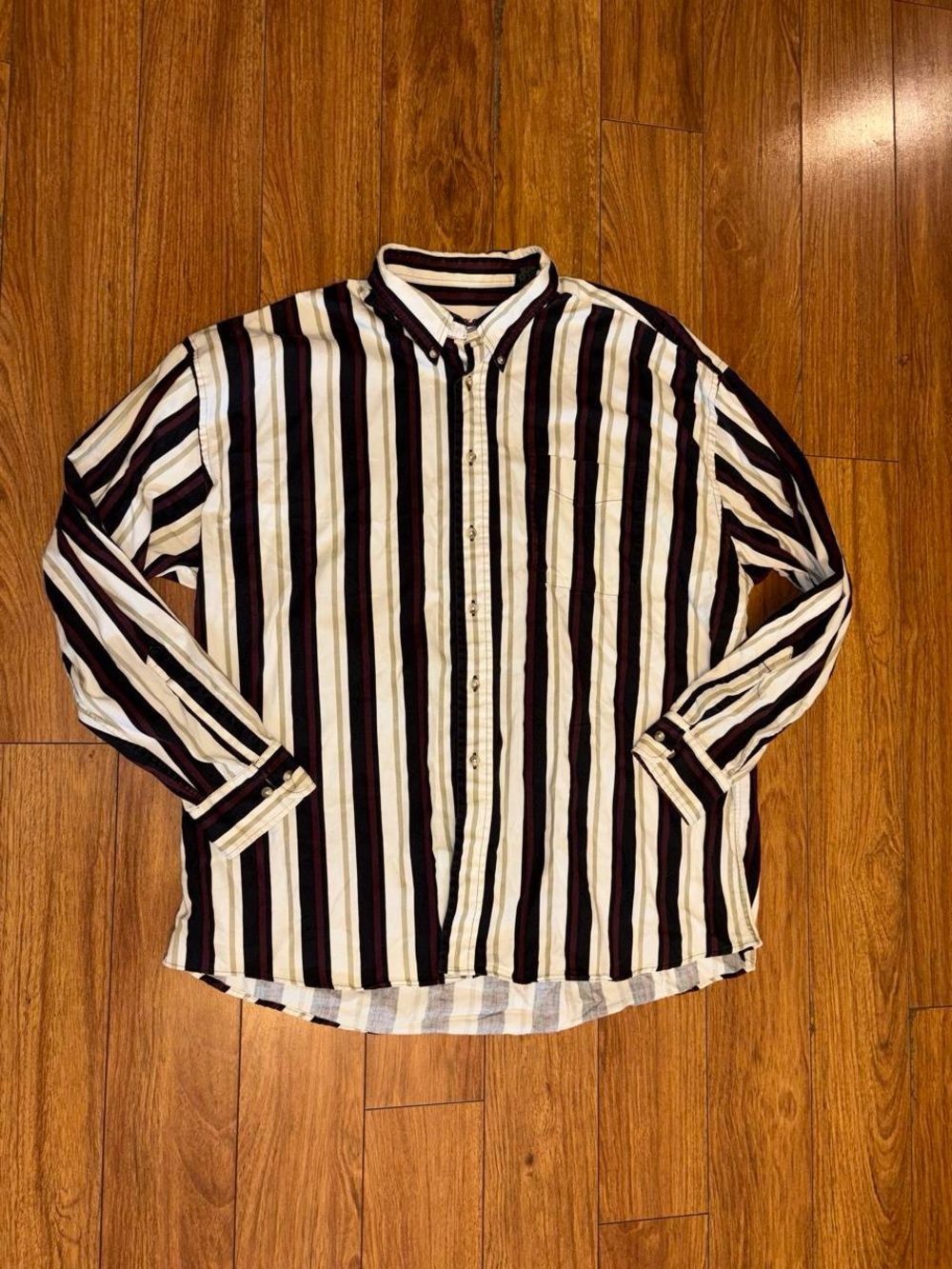 Vintage Ivy Crew black and white striped button up shirt